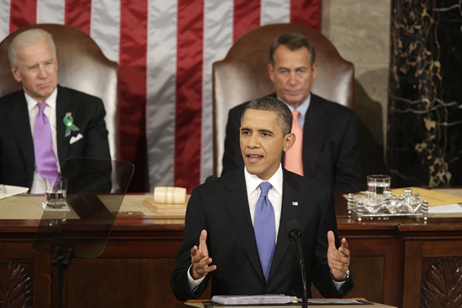 Obama delivers the STOU 2013 speech