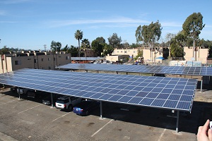A solar carport in the U.S.