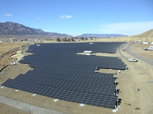 A solar installation at Fort Carson