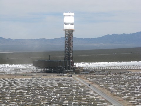 Ivanpah's first unit during the grid-sync. Courtesy BrightSource.