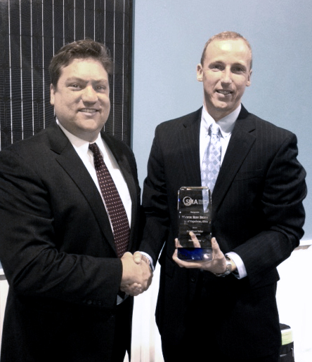SEIA's Kimbus awards Napoleon Mayor Ron Behm for solar work