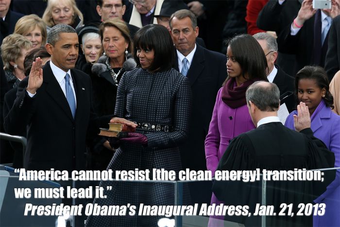 Obama speaking during his 2nd inauguration