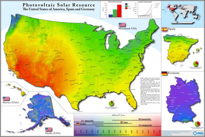 NREL PV solar resource map. 