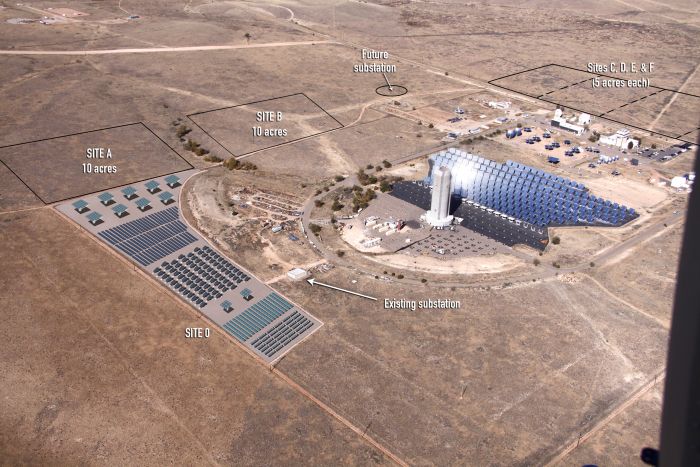 Mockup of a Sandia solar regional test center