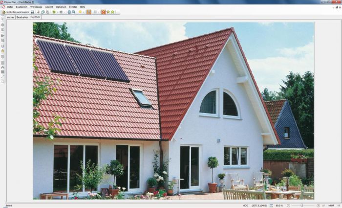A preview of a solar thermal array on a home. Courtesy Valentin Software.