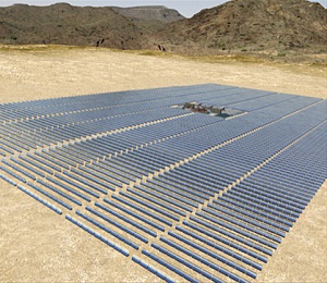 Mockup of an Abengoa solar plant.