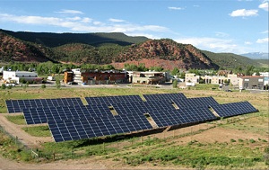 Solar Farm near mountains