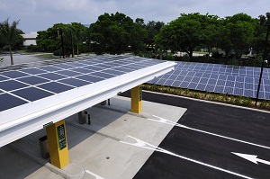 Solar arrays at a bank