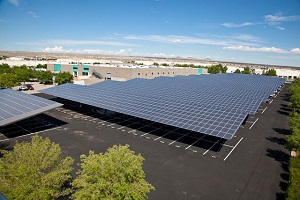 A parking canopy could be a community solar garden