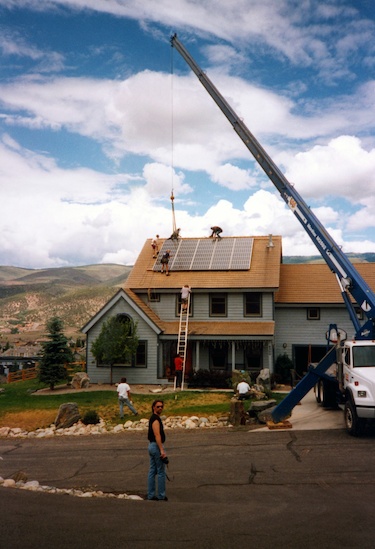 Solar being installed on a home in Colorado. Courtesy NREL.