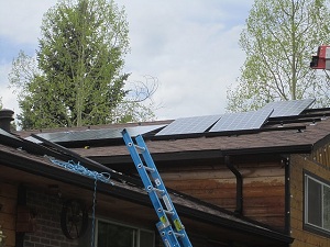 solar panels being installed