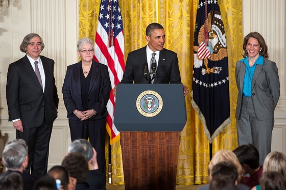 Obama nominates Ernest Moniz as Energy Secretary, Gina McCarthy as Environmental Protection Agency Administrator, and Sylvia Mathews Burwell as Director of the Office of Management and Budget (Official White House Photo by Lawrence Jackson)